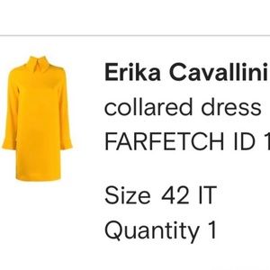 Erika Cavallini Collared Yellow Dress.